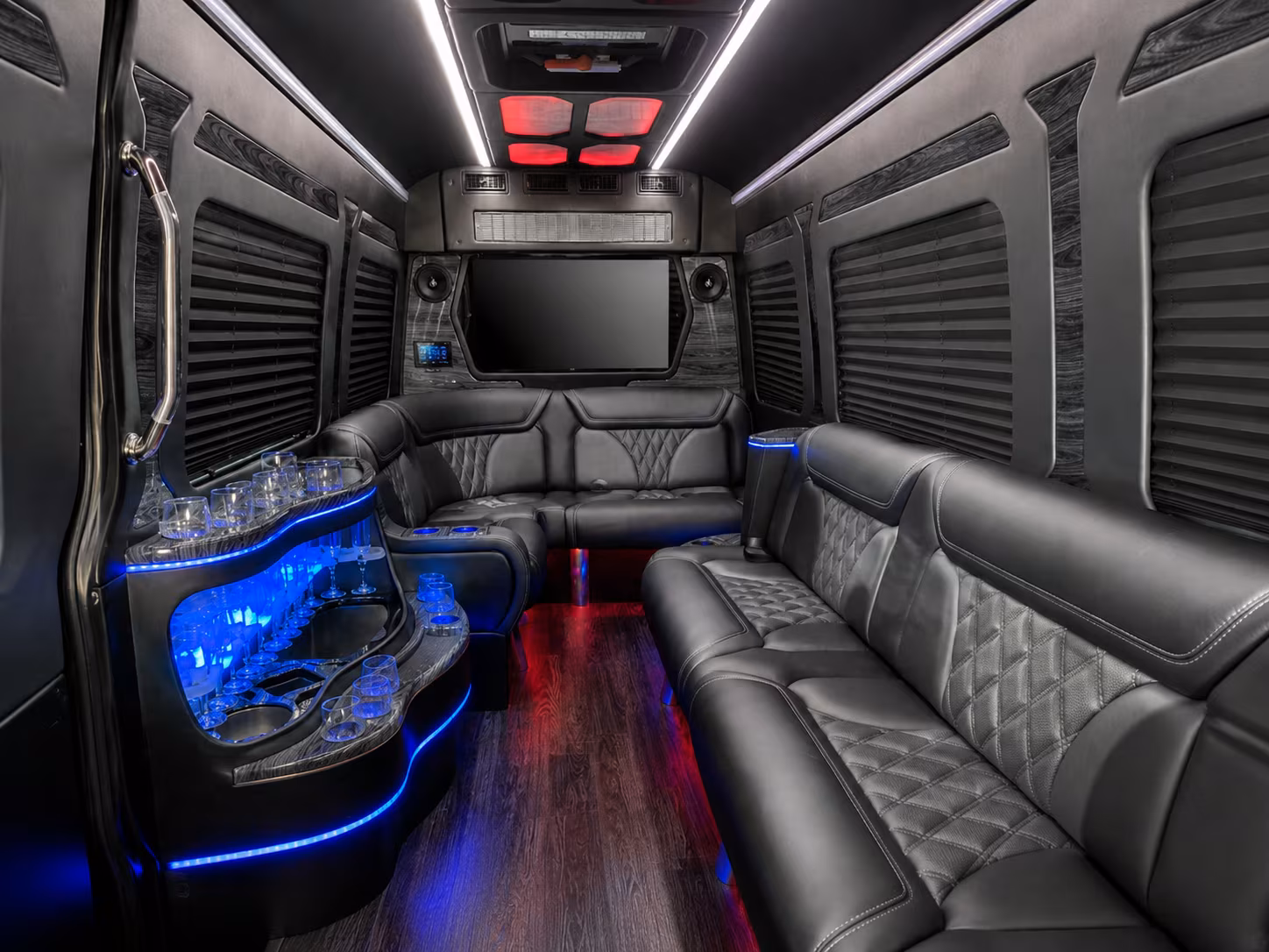 edinburg 20 passenger party bus interior